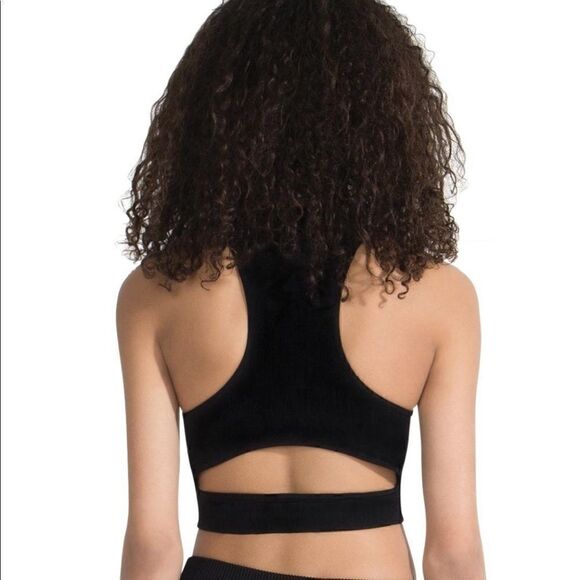 Capezio Seamless Ribbed Crop Top Safari Green Size XS NWT - Picture 4 of 6